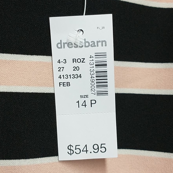 Roz & Ali Stripped A Line Back tie Dress Size 14P - Picture 8 of 11